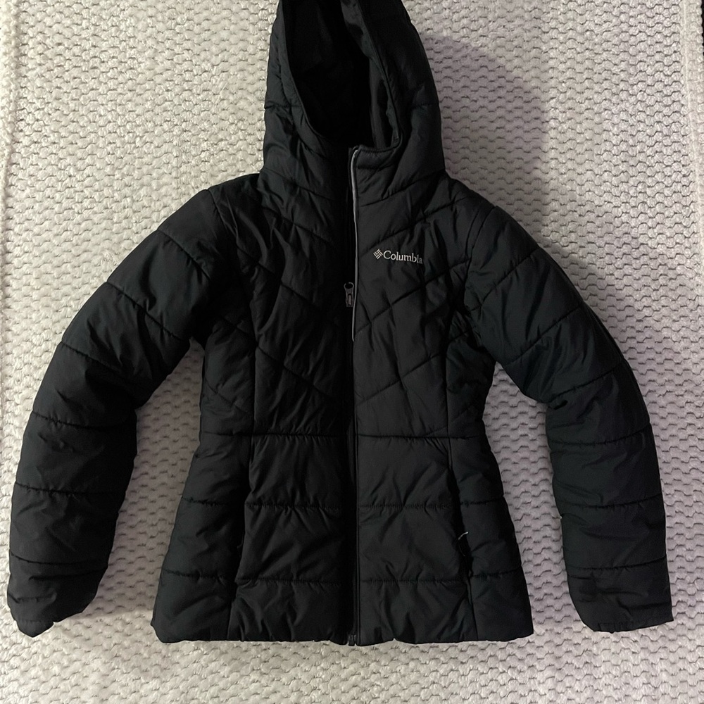 Columbia Black Quilted Hooded Jacket